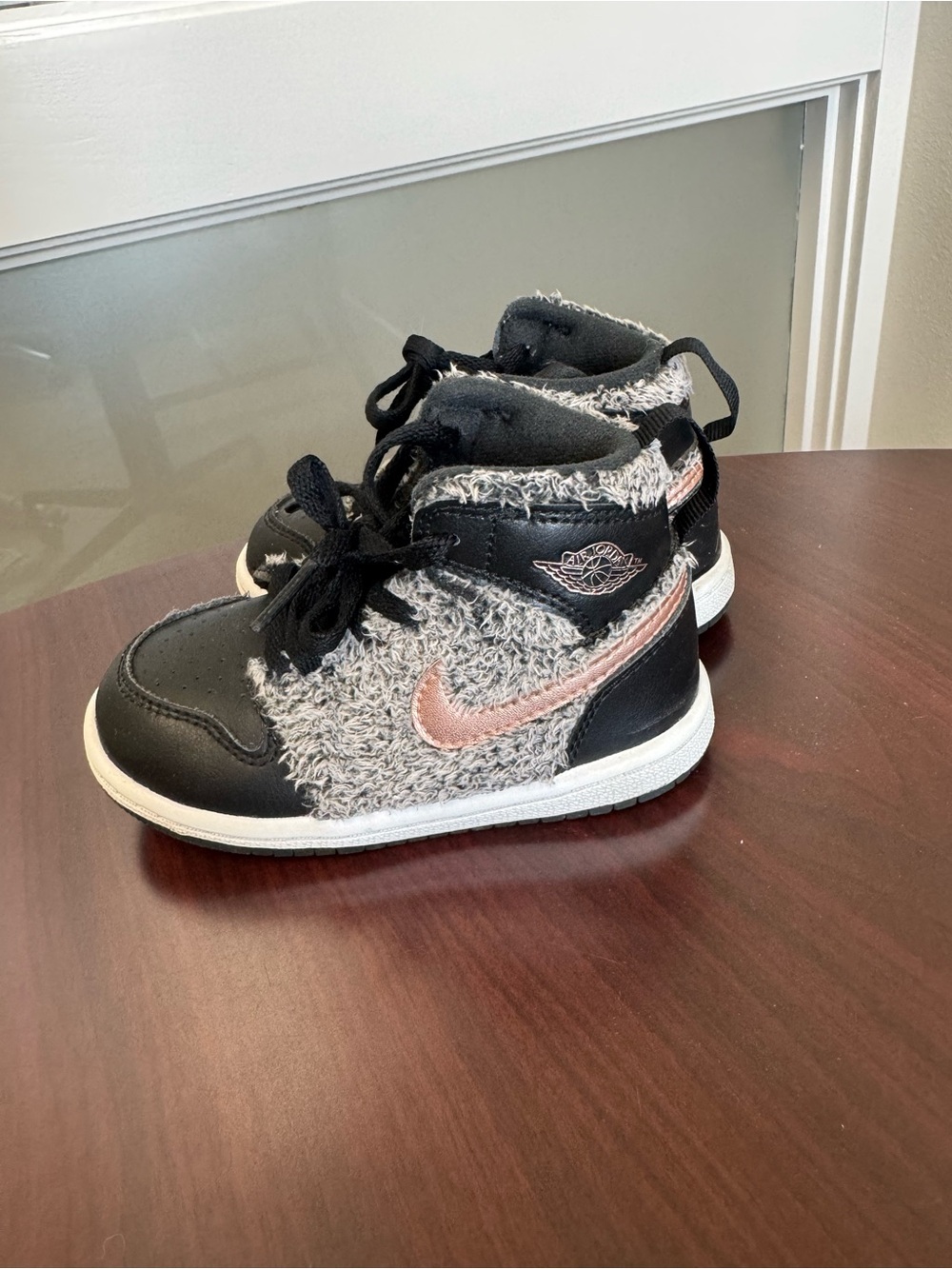 Nike Kids Black and Pink High-Top Sneakers